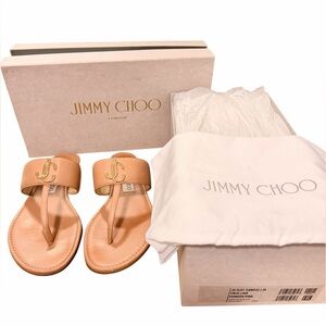 Jimmy Choo Flat Pink/Tan Flat Sandals